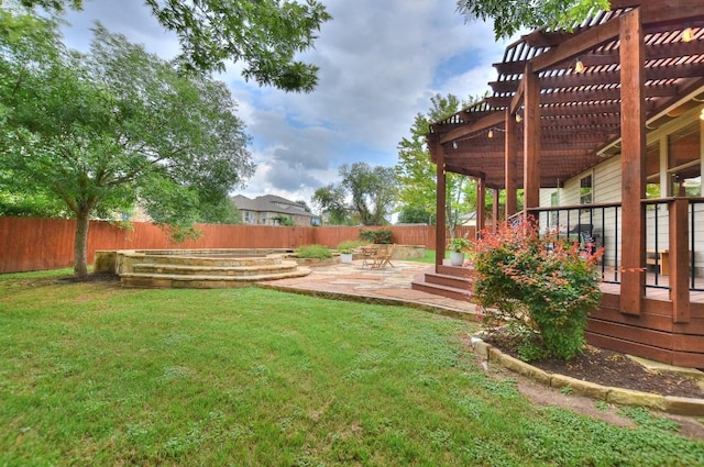 110 Chestnut Ct, Georgetown, TX 78633 - fenced backyard with a patio area and a pergola