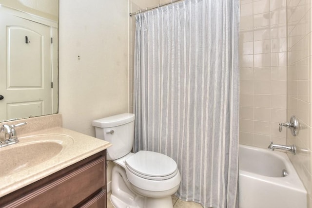 110 Chestnut Ct, Georgetown, TX 78633 - bathroom featuring vanity, toilet, and shower / bath combination with curtain
