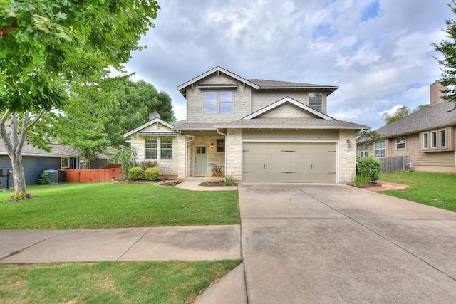 110 Chestnut Ct, Georgetown, TX 78633 - view of front of house featuring stone siding, driveway, and roof with shingles