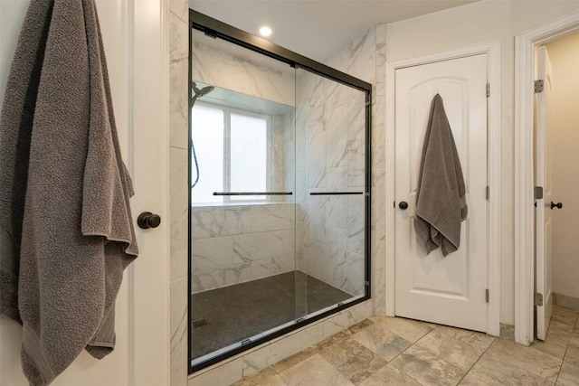 3403 NW Blvd, Georgetown, TX 78628 - full bath with a marble finish shower