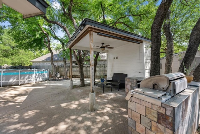 3403 NW Blvd, Georgetown, TX 78628 - view of patio / terrace featuring a ceiling fan and area for grilling