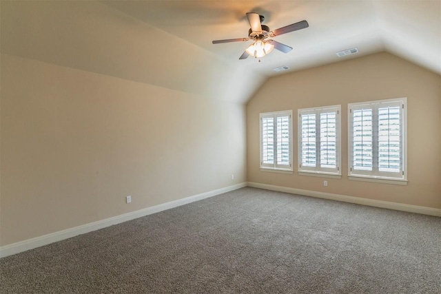 308 Angus Dr, Cedar Park, TX 78613 - additional living space featuring lofted ceiling, carpet flooring, baseboards, and a ceiling fan