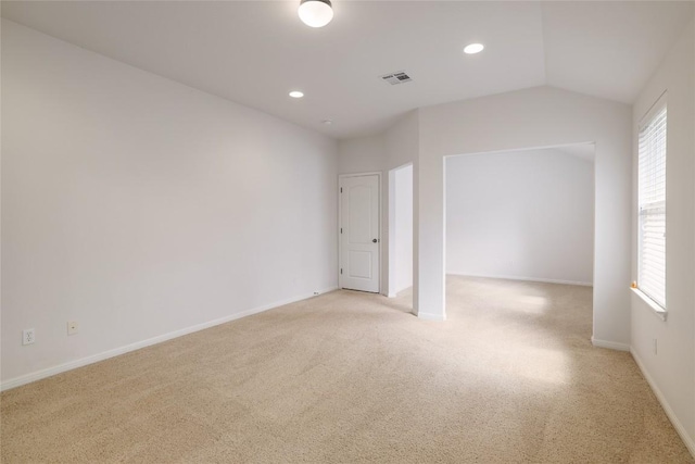 1317 Rimstone Dr, Cedar Park, TX 78613 - empty room featuring light carpet, plenty of natural light, recessed lighting, and vaulted ceiling