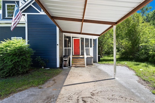 exterior space featuring covered porch