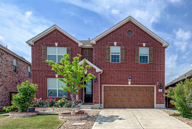 1117 Arbor Acres Loop, Leander, TX 78641 - traditional-style house featuring brick siding, a garage, and concrete driveway