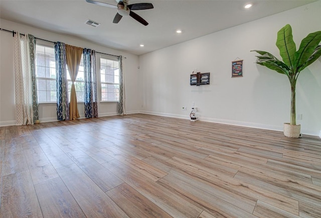1117 Arbor Acres Loop, Leander, TX 78641 - unfurnished room featuring ceiling fan, wood finished floors, and recessed lighting