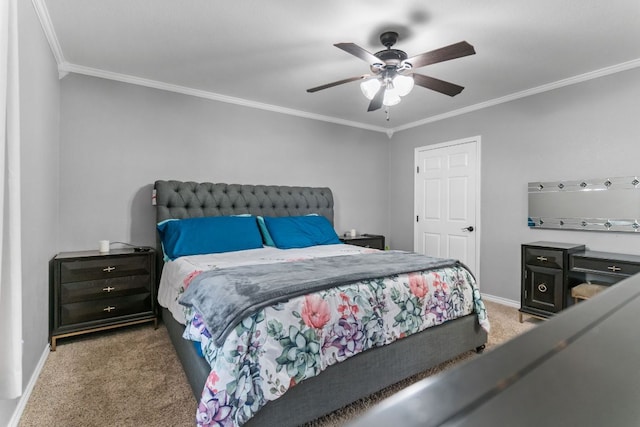 129 Valley Spur, Smithville, TX 78957 - carpeted bedroom with crown molding and a ceiling fan