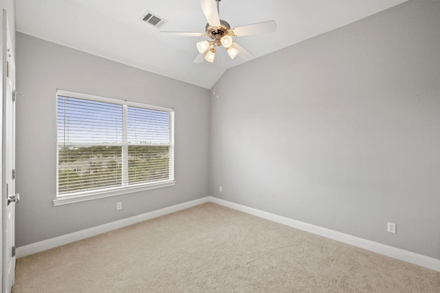 218 Sunrise Ridge Loop, Lakeway, TX 78738 - empty room featuring light colored carpet, a ceiling fan, and lofted ceiling