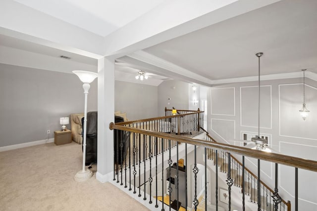 218 Sunrise Ridge Loop, Lakeway, TX 78738 - corridor with an upstairs landing and carpet