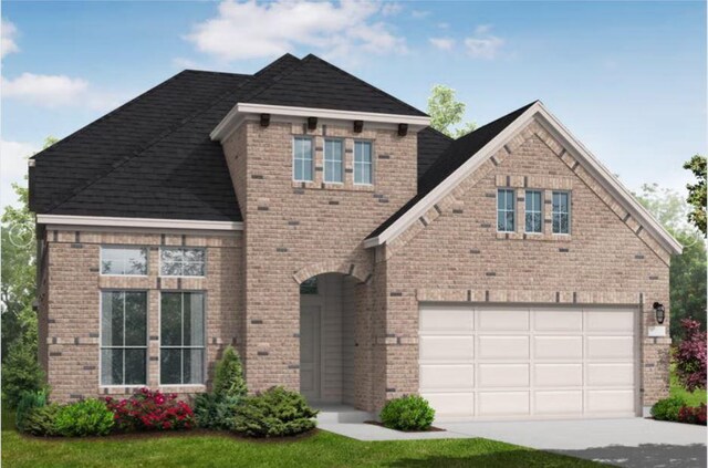 22200 Cross Timber Bnd, Lago Vista, TX 78645 - view of front of home featuring driveway, brick siding, and a garage