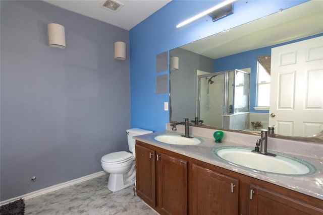 114 Mossy Rock Cv, Hutto, TX 78634 - full bathroom with a stall shower and double vanity