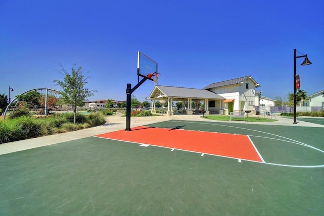 view of sport court with community basketball court and a gazebo