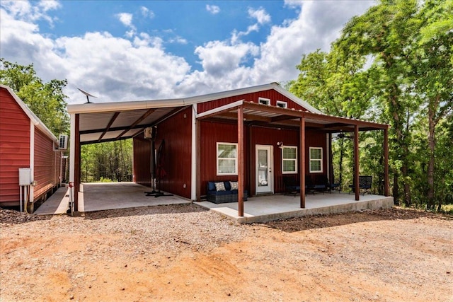 exterior space with an attached carport