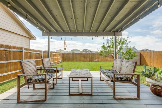 532 Greatest Gift Way, Jarrell, TX 76537 - wooden deck featuring an outdoor living space