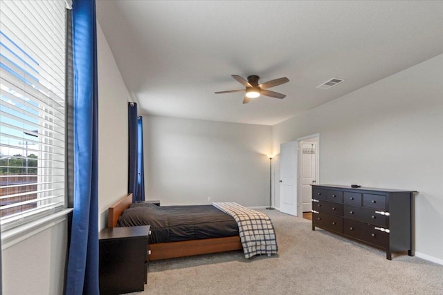 609 Bluffview Dr, Bastrop, TX 78602 - bedroom featuring carpet flooring, baseboards, and ceiling fan
