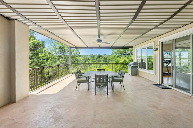 1204 Ogden Dr, Austin, TX 78733 - view of patio / terrace with outdoor dining space, ceiling fan, and a grill