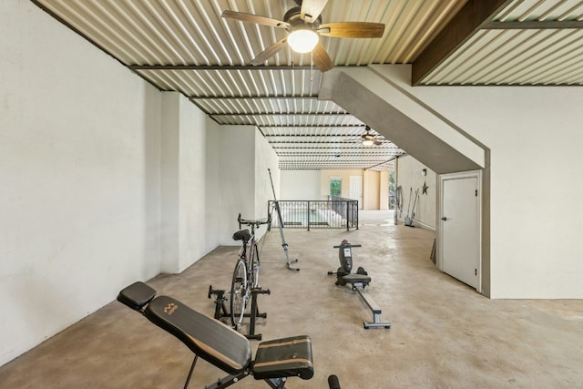 1204 Ogden Dr, Austin, TX 78733 - workout room featuring ceiling fan
