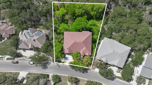 1204 Ogden Dr, Austin, TX 78733 - aerial perspective of suburban area with property boundaries highlighted