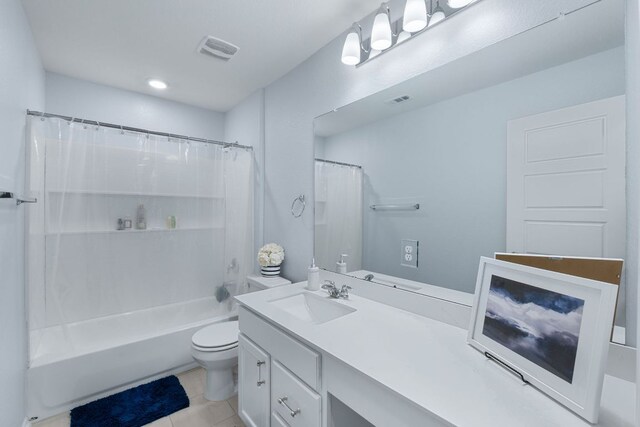 245 Six Shooter Dr, Kyle, TX 78640 - full bathroom featuring vanity, shower / bath combination with curtain, and tile patterned floors