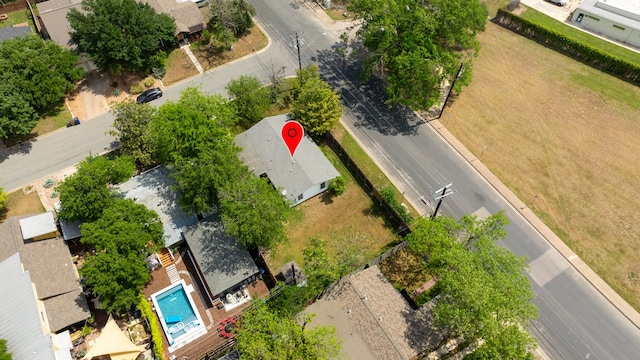 1201 Georgian St, Austin, TX 78756 - drone / aerial view of a pool