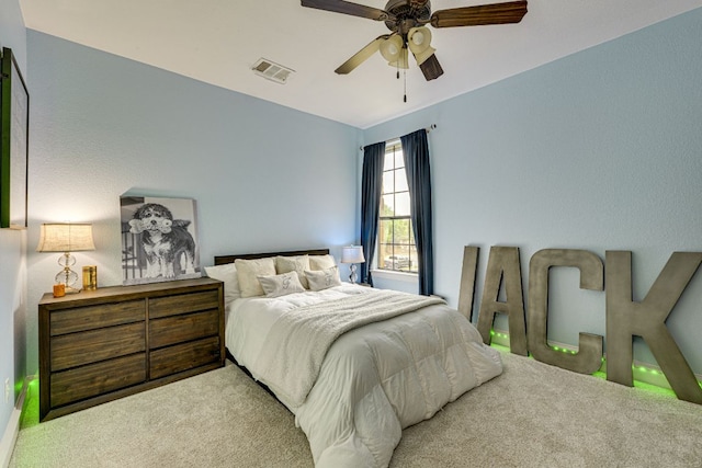 2104 University Club Dr, Austin, TX 78732 - bedroom with carpet flooring and a ceiling fan