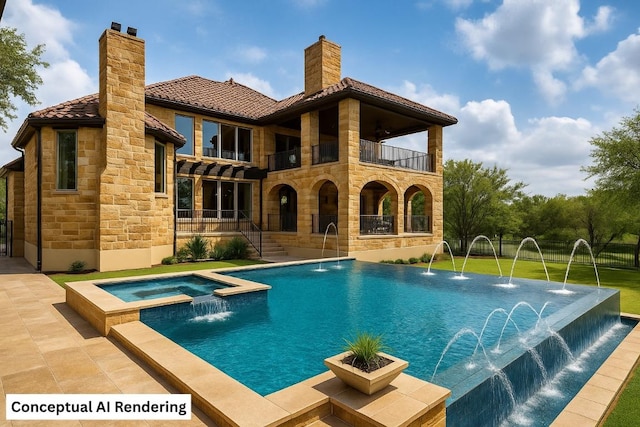 2104 University Club Dr, Austin, TX 78732 - view of pool with a patio area and a pool with connected hot tub