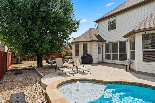 134 Brentwood Dr, Georgetown, TX 78628 - view of pool with a fenced backyard, a patio, and area for grilling