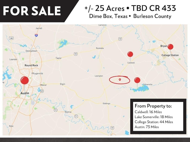 TBD(+/-25Acres) County Road 433, Dime Box, TX 77853