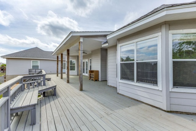 208 Saddletree Ln, Dripping Springs, TX 78620 - wooden terrace featuring ceiling fan