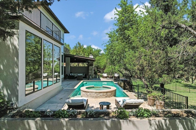 5711 Pool Canyon Cv, Austin, TX 78734 - view of pool featuring an in-ground hot tub, outdoor lounge area, and a patio area