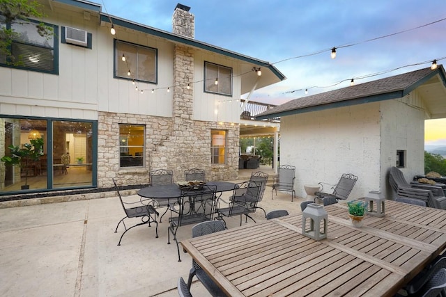 view of patio / terrace with outdoor dining area and a balcony