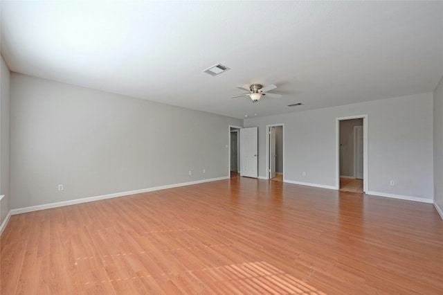 8139 Evadean Cir, Austin, TX 78745 - empty room with baseboards, light wood-type flooring, and ceiling fan