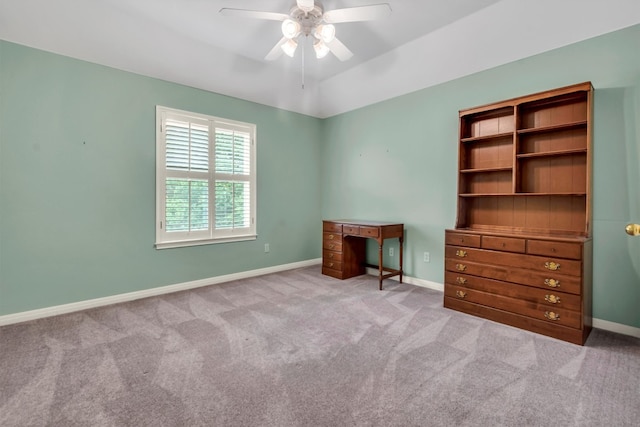 3820 Lagoona Dr, Round Rock, TX 78681 - unfurnished office with a ceiling fan, carpet, and baseboards
