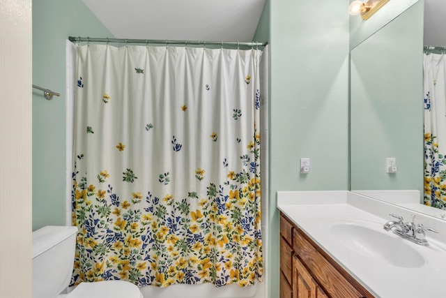 3820 Lagoona Dr, Round Rock, TX 78681 - full bathroom with toilet, vanity, and a shower with curtain