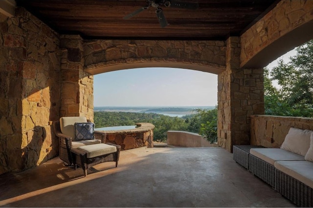 8315 Lime Creek Rd, Volente, TX 78641 - view of patio featuring ceiling fan