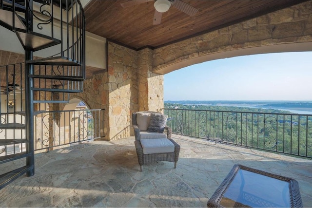 8315 Lime Creek Rd, Volente, TX 78641 - view of patio / terrace with ceiling fan
