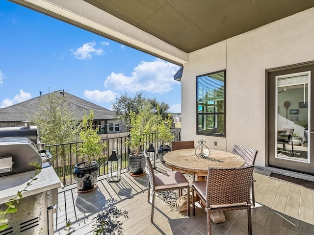 balcony with outdoor dining space