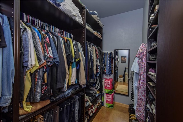 view of walk in closet