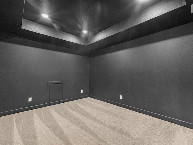 7413 Desert Needle Dr, Lago Vista, TX 78645 - carpeted spare room featuring recessed lighting, baseboards, and a raised ceiling