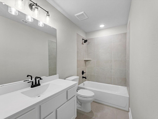 7413 Desert Needle Dr, Lago Vista, TX 78645 - full bath with vanity, tile patterned flooring, toilet, and bathing tub / shower combination