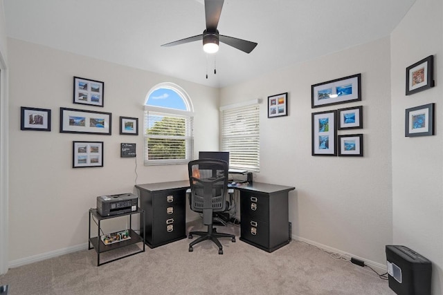 2003 Ploverville Ln, Austin, TX 78728 - office featuring light colored carpet, baseboards, and a ceiling fan