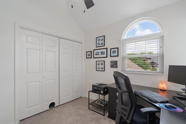2003 Ploverville Ln, Austin, TX 78728 - carpeted office with a ceiling fan and vaulted ceiling