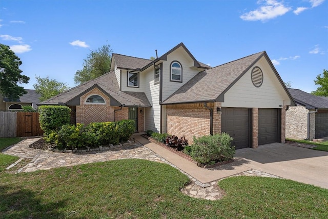 2003 Ploverville Ln, Austin, TX 78728 - traditional home featuring brick siding, a garage, driveway, and a shingled roof