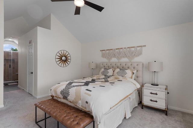 2003 Ploverville Ln, Austin, TX 78728 - bedroom featuring light colored carpet, vaulted ceiling, and baseboards
