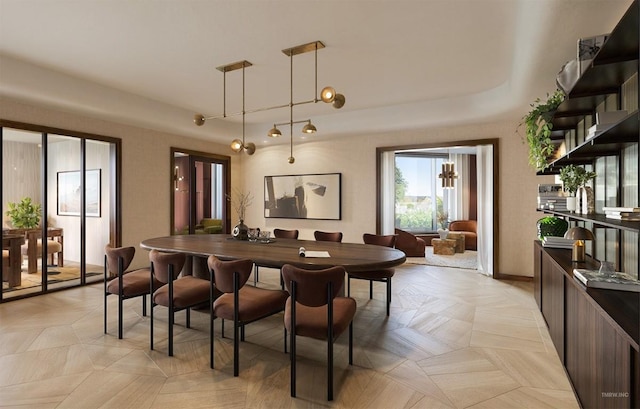 dining area featuring baseboards