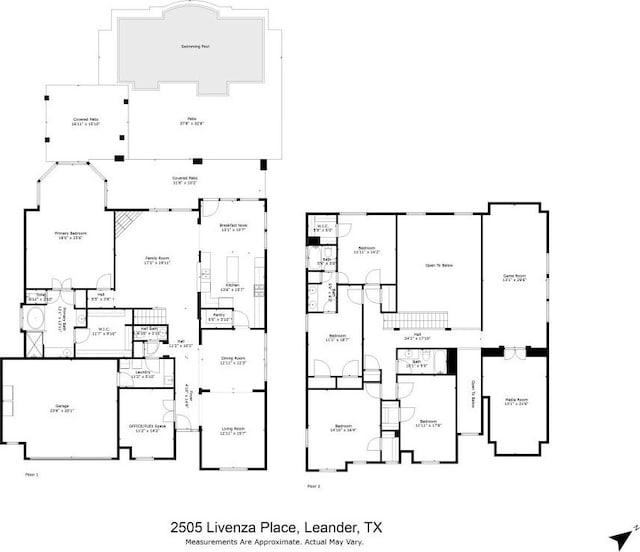 2505 Livenza Pl, Leander, TX 78641 - view of property floor plan