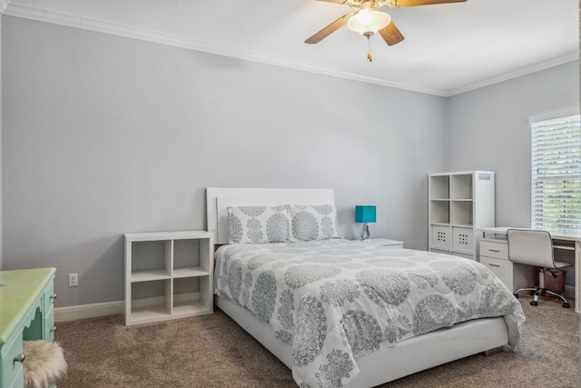 2505 Livenza Pl, Leander, TX 78641 - carpeted bedroom with crown molding and ceiling fan