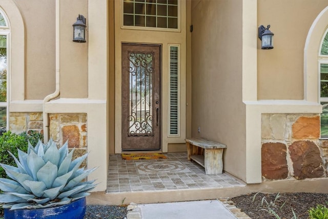 2505 Livenza Pl, Leander, TX 78641 - entrance to property featuring stucco siding and a porch