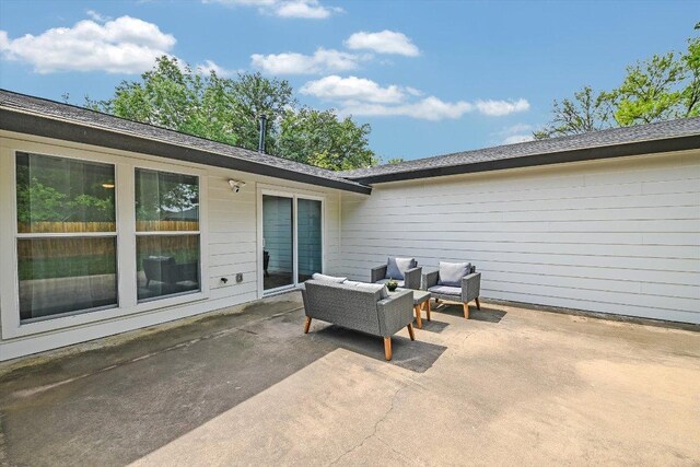 6300 Merriwood Dr, Austin, TX 78745 - view of patio / terrace with an outdoor hangout area