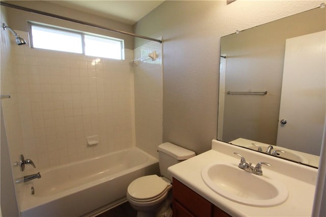 122 Bayliss St, Hutto, TX 78634 - bathroom with toilet, shower / bathtub combination, and vanity